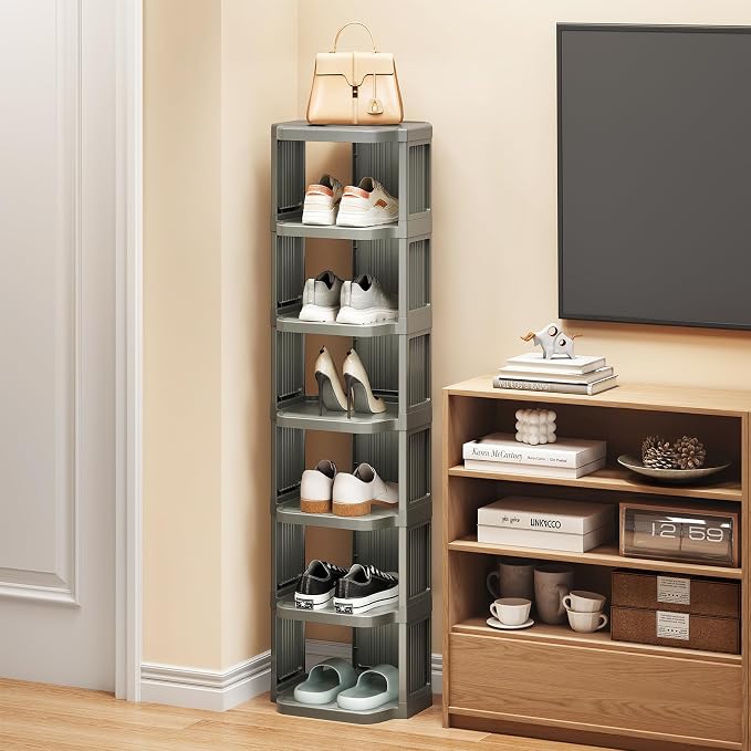 Kitstorack 5-Tier Vertical Plastic Shoe Rack, Freestanding Stackable Shoe - Image 9