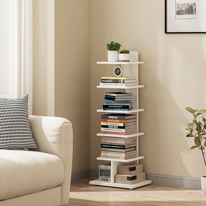 TUTOTAK Book Shelf, Narrow Spine Bookshelf, 6-Tier Bookcase by ChoosetutotakFurnitureBuildYourCozyHome