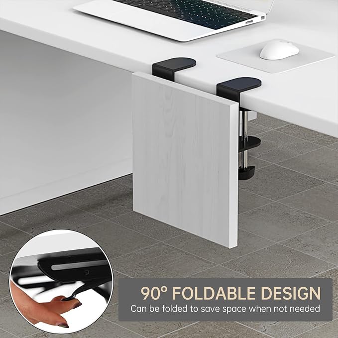 Sisyphy Ergonomics Desk Extender Tray, 9.5x9.1" Punch-Free Clamp on, Foldable - Image 5