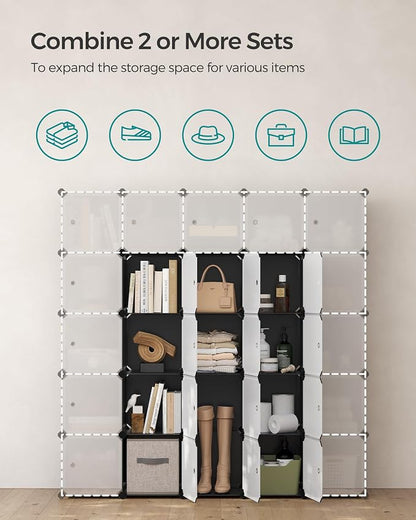 SONGMICS Cube Storage Organizer, Closet Storage Shelves, DIY Plastic Closet - Image 5