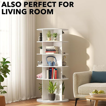 SpaceAid Rotating Shoe Rack 5 Tier Organizer, High Bottom Design Shoe Tower - Image 6