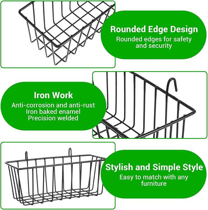 12 Pcs Wire Baskets, Wall Grid Panel Hanging Baskets - Image 3