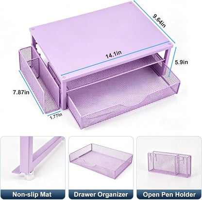 Spacrea Desk Organizer and Accessories, Computer Monitor Stand Riser - Image 5
