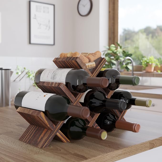 Rustic State Alella Countertop Wood Wine Rack - Image 4