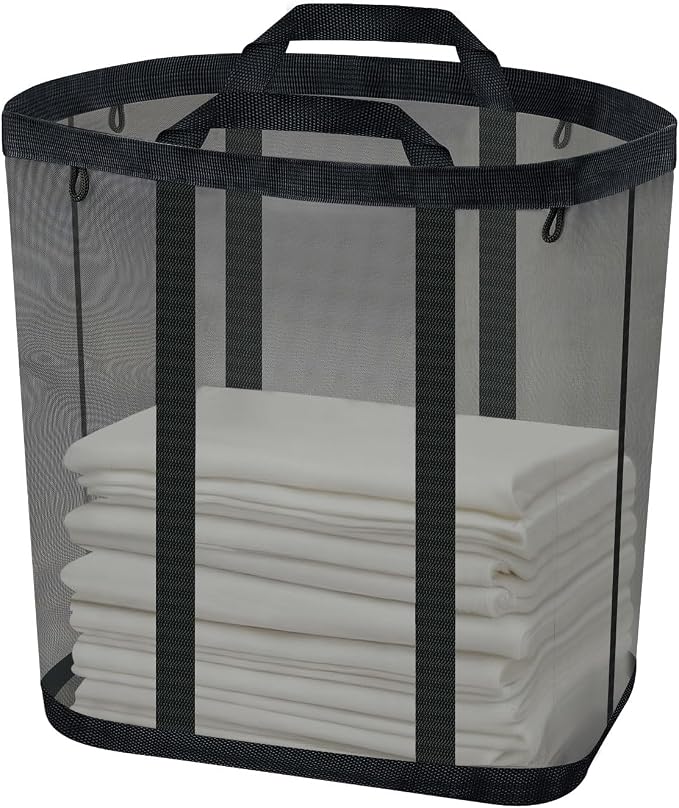 Mesh Laundry Basket, Hanging Laundry Hamper by Sekonow