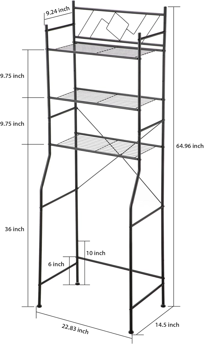 Home Zone Living Over-the-Toilet Bathroom Storage Cabinet Organizer | - Image 2