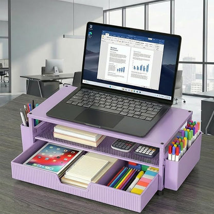 ECOLOVI Desk Organizer and Accessories, 2-Tier Computer Monitor Stand Rise - Image 6