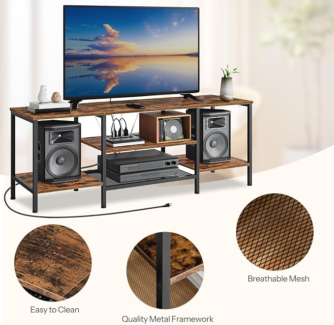 HOOBRO TV Stand with Power Outlets to 65 Inches, TV Console Table with Open - Image 6