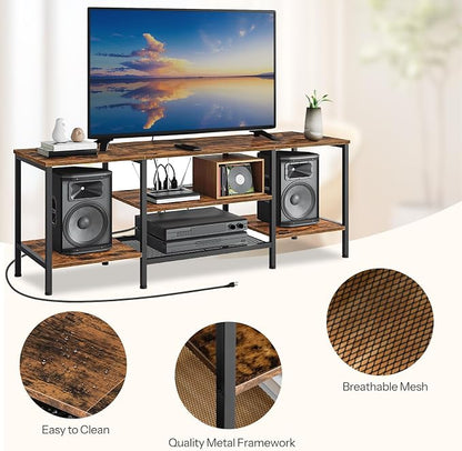 HOOBRO TV Stand with Power Outlets to 65 Inches, TV Console Table with Open - Image 6