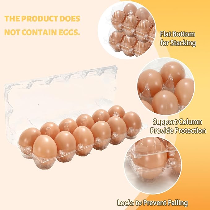 200Pcs Plastic Egg Carton Bulk Empty Clear Egg Tray Holder Container - Image 3