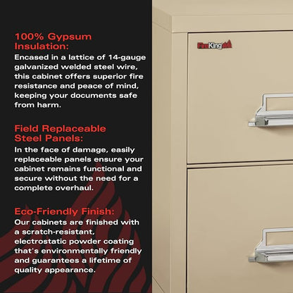 FireKing Vertical 2 Drawer Letter Fire Safe File Cabinet - Image 6