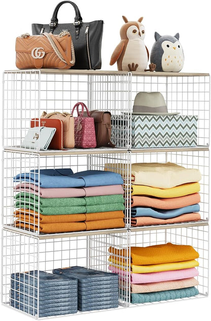 6 Pack Closet Organizers And Storage, Stackable Closet Shelf Organizer Storage by Cidaziya