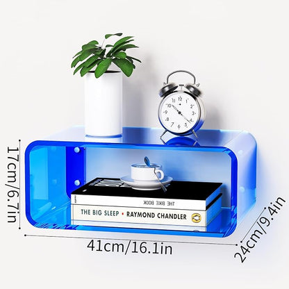 Acrylic Floating Nightstand, Bedside Table, Nightstand Shelf Wall Mounted - Image 3