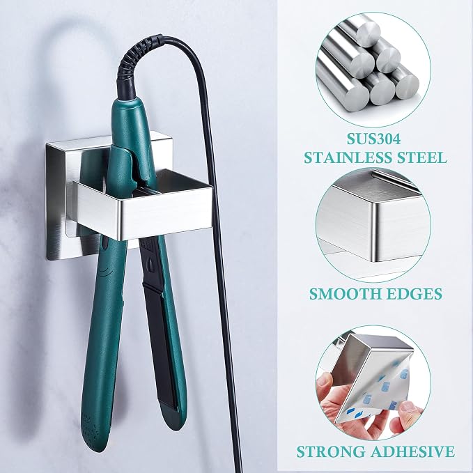 Straighteners Holder Wall Mounted Curling Iron Holder Metal Hair Dryer Holder - Image 3