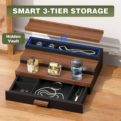 Perfume Cologne Organizer for Men: 3 Tier Wooden Perfumes Stand, Desktop Parfum - Image 6