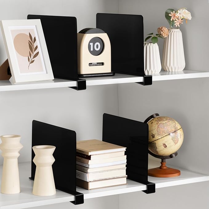 HBlife 6 Black Shelf Dividers, Vertical Purse Organizer - Image 11