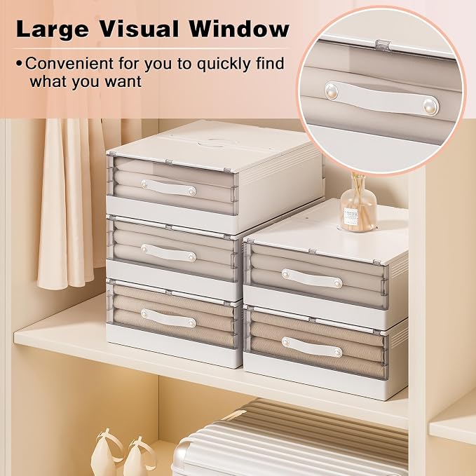 GUDEMAY Bed Sheet Organizers and Storage Plastic, Bedding Storage Box Container - Image 4