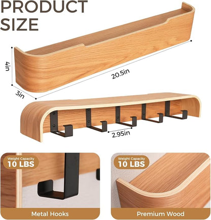 Wall Coat Rack Floating Shelves Modern Coat Rack Wall Mount - Image 2