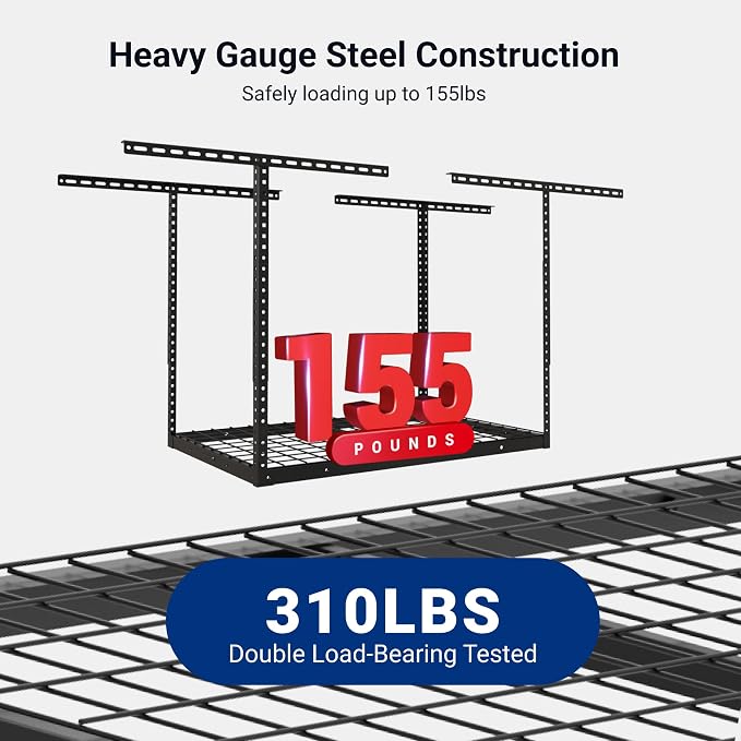 FLEXIMOUNTS 2x3 Overhead Garage Storage Rack, Adjustable Organization System - Image 4