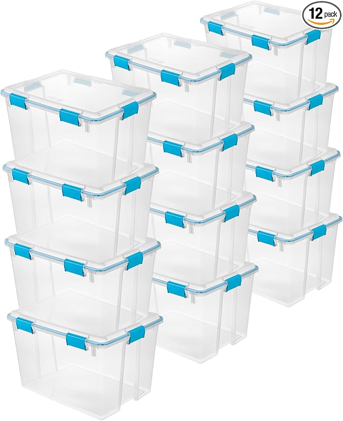 Sterilite 12-Pack Gasket Box, Weather-Resistant Storage Bins by Sterilite