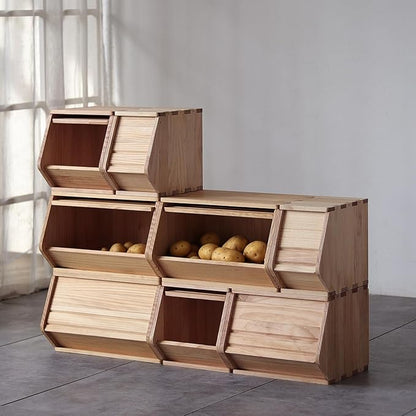 Stackable Solid Wood Storage Chests, Bins - Image 6