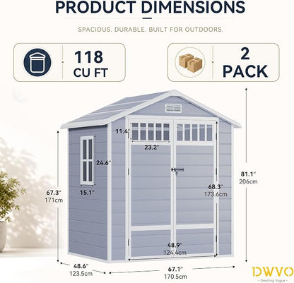 DWVO 6x4.4 FT Outdoor Storage Shed - Image 6