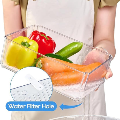 14 Pack Fridge Organizers and Storage, Plastic Material, - Image 5