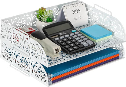 EasyPAG Paper Organizer for Desk 2 Tier Stackable Paper Tray for A4 Legal Size by EasyPAG