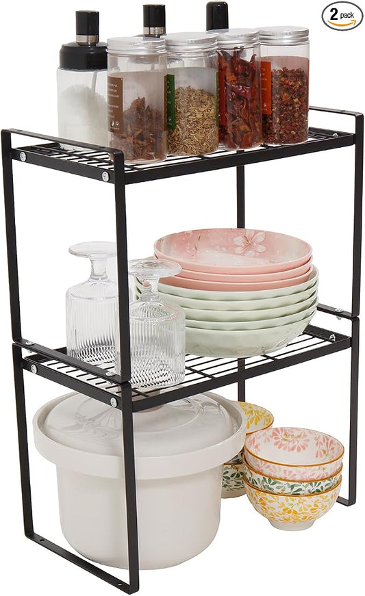 MiaLi Cabinet Organizer Shelf, Stackable Kitchen Bathroom Organizers and Storage by Unknown