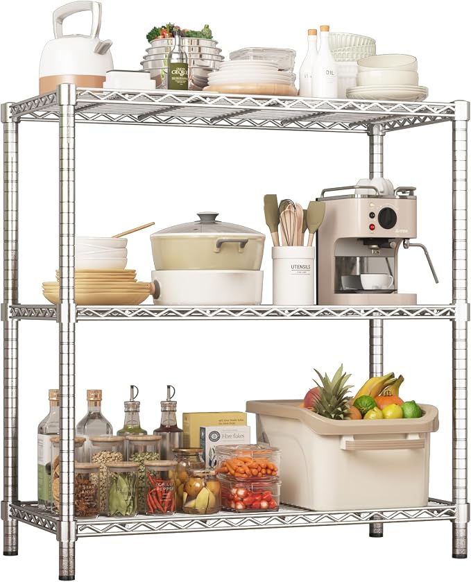 ROOMTEC 3-Tier Heavy Duty Wire Shelving Unit, 1200 lbs Total Capacity by ROOMTEC