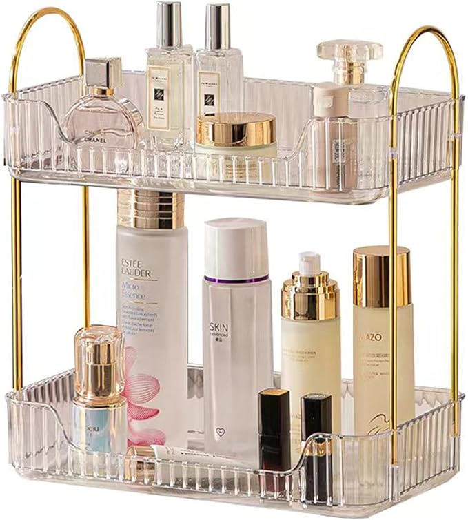 shuang qing 2 Tier Bathroom Counter Organizer Countertop Storage, Cosmetics by SHUANGQING