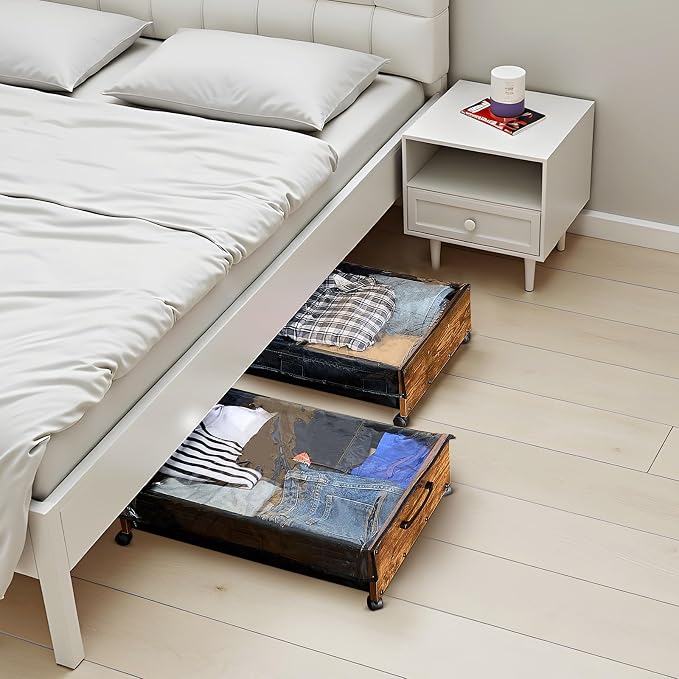VEVOR Under Bed Storage with Wheels, 36.0 x 18.1 x 7.3 inch, Underbed - Image 9