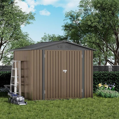 COMHOMA Shed Outdoor Storage Shed Metal, Lockable Doors Tool Sheds - Image 2