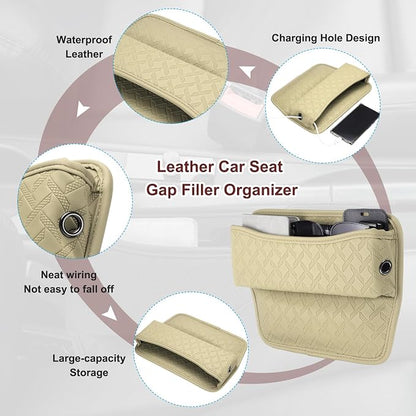 HARFINGTON Car Seat Gap Filler Organizer 11.5 x 8 x 2.1 Inch Leather Universal - Image 3