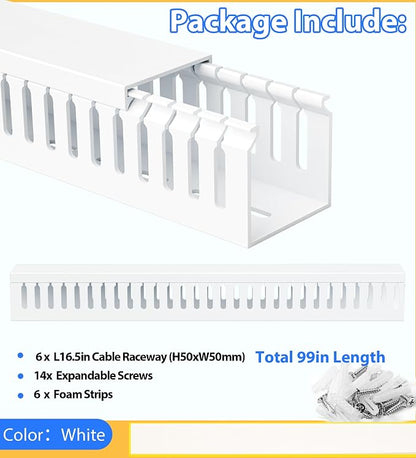 ZhiYo 99in Professional Server Rack Cable Management Raceway, H2 x W2in Cable - Image 6