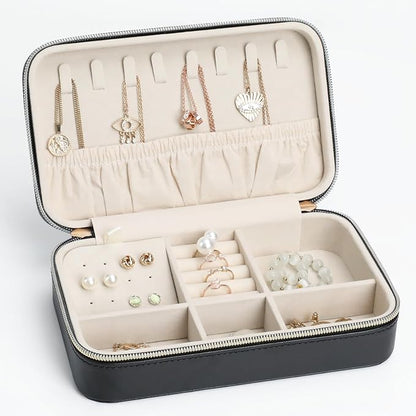 Portable Jewelry Organizer for Travel Compact Leather Jewelry Box by V-LafuyJewelryBox