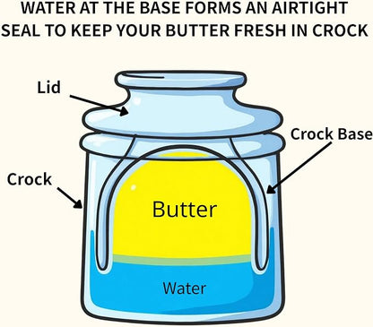 Butter Crock with Lid for Countertop, Butter Keeper Crock with Water, French - Image 9