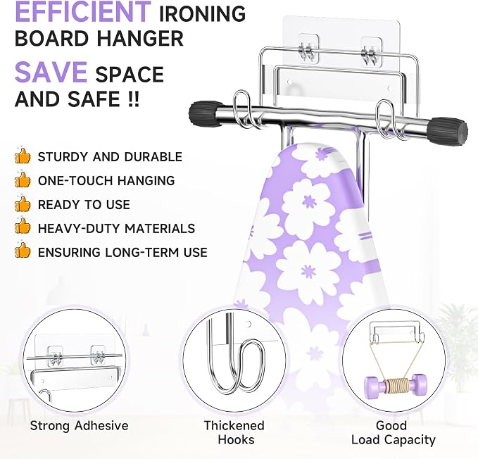Ironing Board Holder Wall Mount, Iron Board Holder Stainless Steel, Wall - Image 4