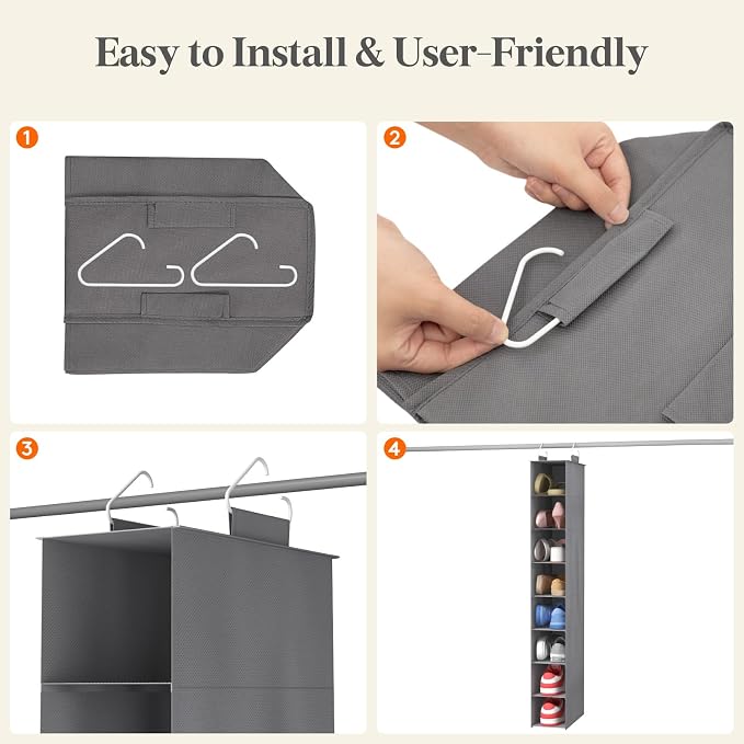 Lifewit 8 Section Hanging Shoe Storage Organizer - Image 5