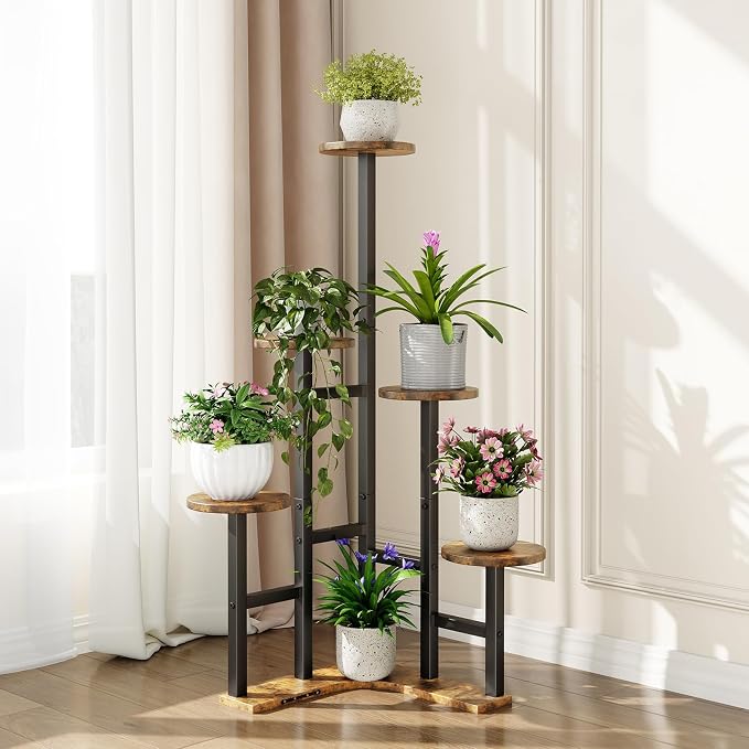 Yzosvki Corner Plant Stand Indoor, 6 Tiered Corner Plant Shelf Flower Stand - Image 7