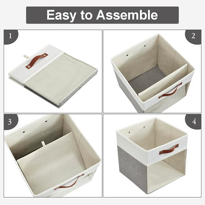 Bagnizer Storage Cubes, 4 Pack Linen Foldable Storage Bins - Image 4