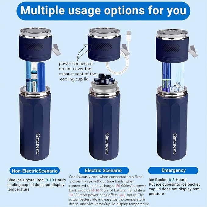 Electric Insulin Cooler Travel Case TSA Approved，USB Type-C Smart Cooling - Image 5