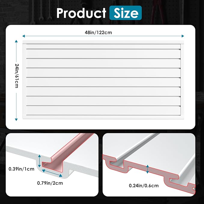 Braki PVC Slat Wall Paneling 2x4 ft, Garage Organizer Storage System, Heavy - Image 2