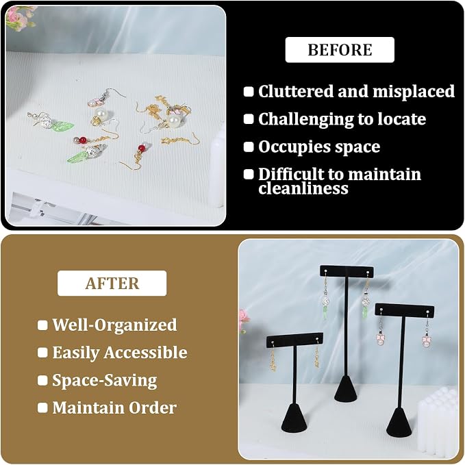 12 Pcs 3 Sizes Earring T Stand Display - Image 6