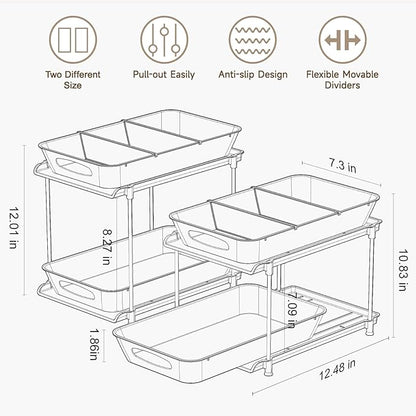 Sevenblue 2-Pack 2-Tier Under Sink Organizer - Image 6