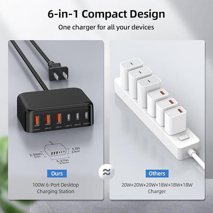 6 in 1 USB Charger, 50% Smaller Charging Station - Image 4