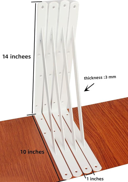 16 Pack L14 x H 10" White Heavy Duty Shelf Brackets - Image 2