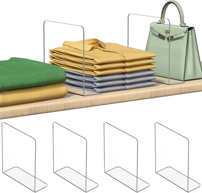 Shelf Dividers for Closet Organization: 4 Pack 10" Tall X 8.4" Deep Acrylic by Unknown