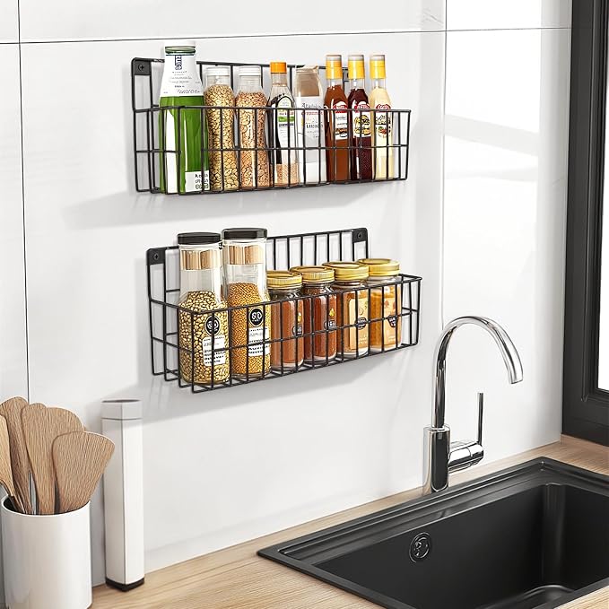 FamilyKit 4 Set Extra Large Hanging Wall Wire Baskets, Sturdy Wall Organizer - Image 9