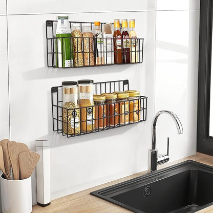 FamilyKit 4 Set Extra Large Hanging Wall Wire Baskets, Sturdy Wall Organizer - Image 9